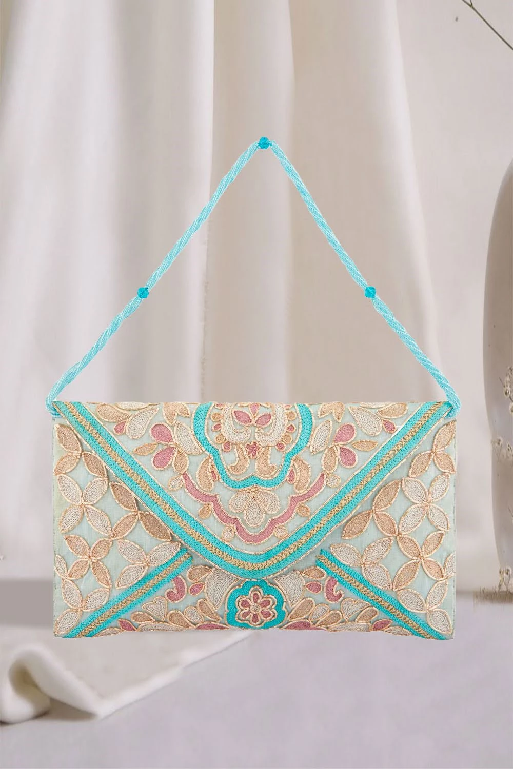 Era Collection Zari & Sadi Work Clutches, Sky Blue-2.webp